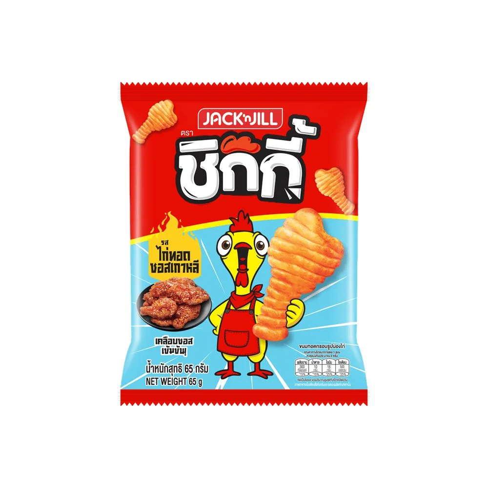 ชิกกี้ขนมทอดกรอบรูปน่องไก่รสไก่ทอดซอสเกาหลี65ก.