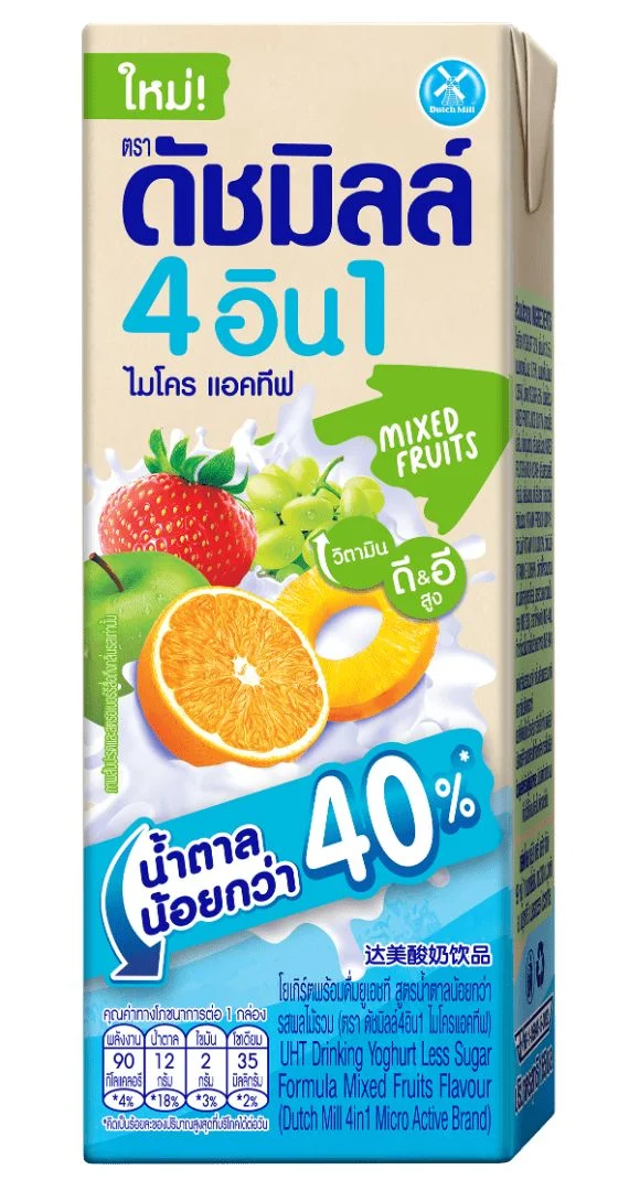 นมเปรี้ยวUHTดัชมิลล์ น้ำตาลน้อย รวม ด.165