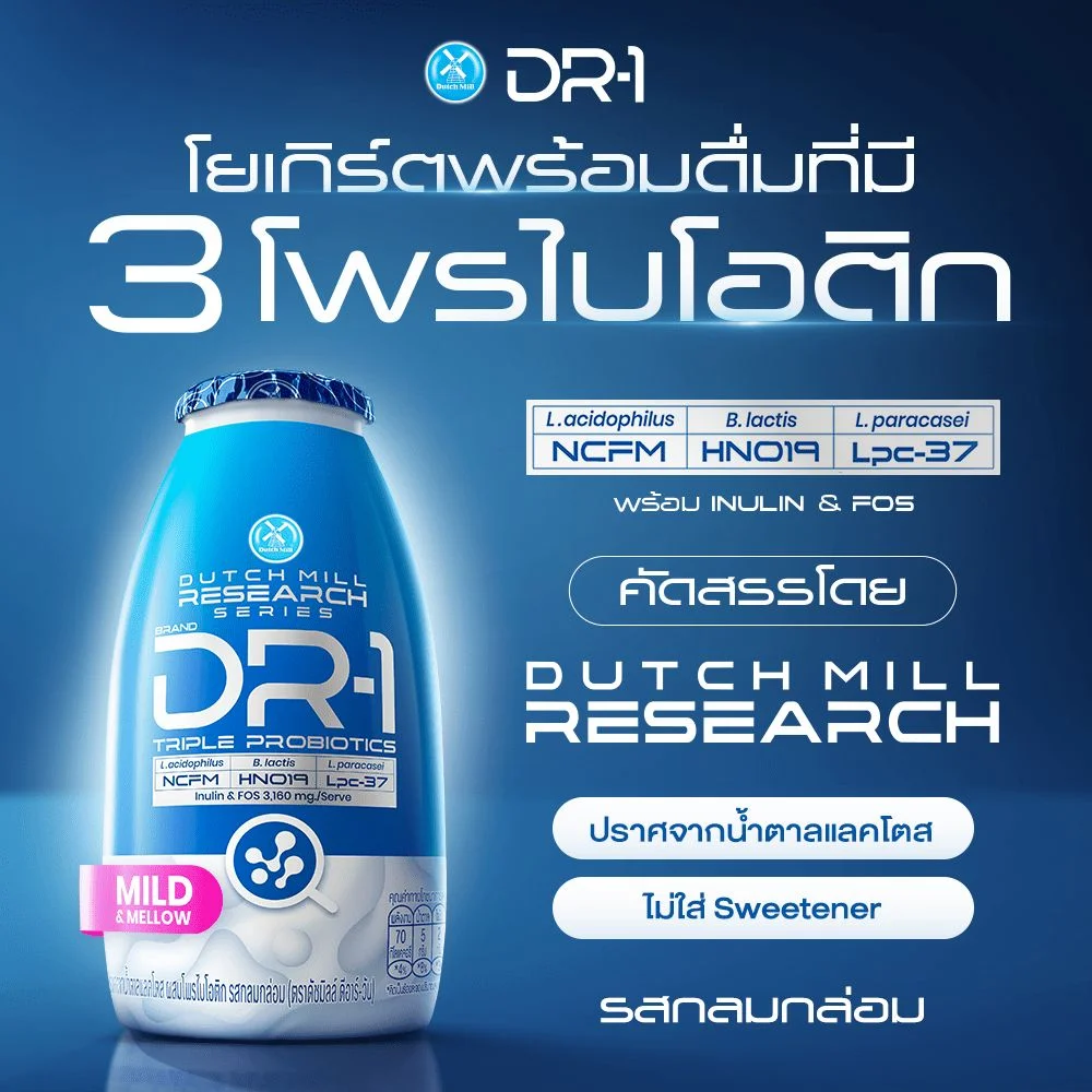 โยเกิร์ตพร้อมดื่มดัชมิลล์ DR-1 100มล. กลมกล่อม