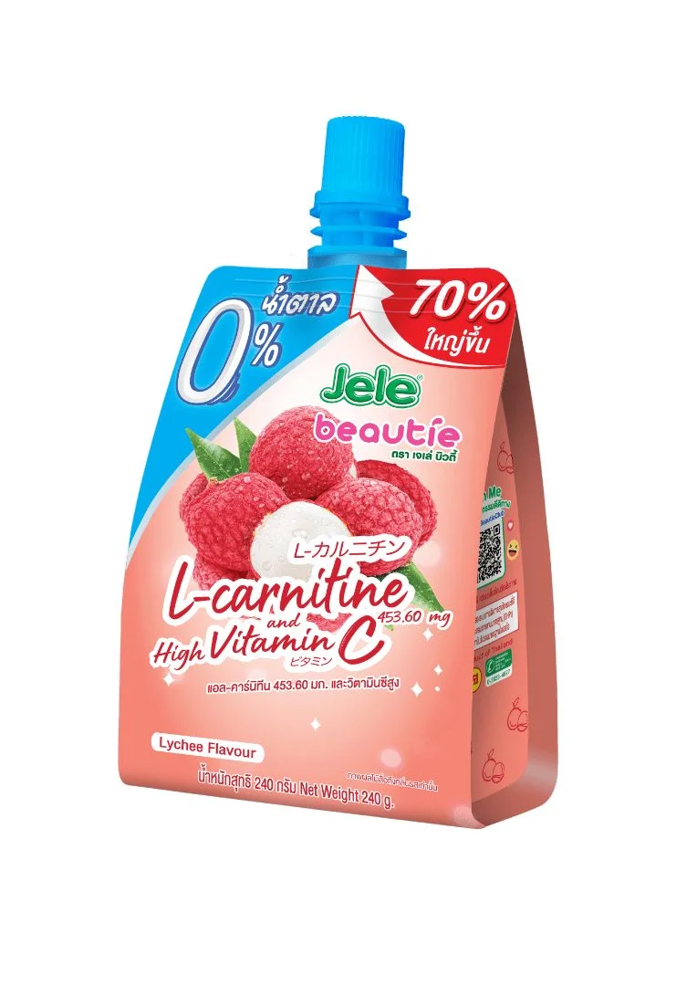 เจเล่บิวตี้ 0% น้ำตาล ลิ้นจี่ 240 ก.