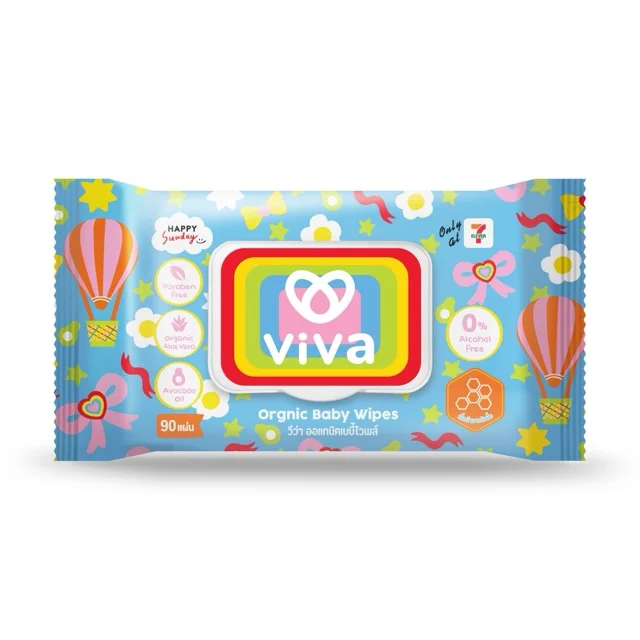 ผ้าเปียกวีว่าออร์แกนิคเบบี้ 90 แผ่น (เดี่ยว)