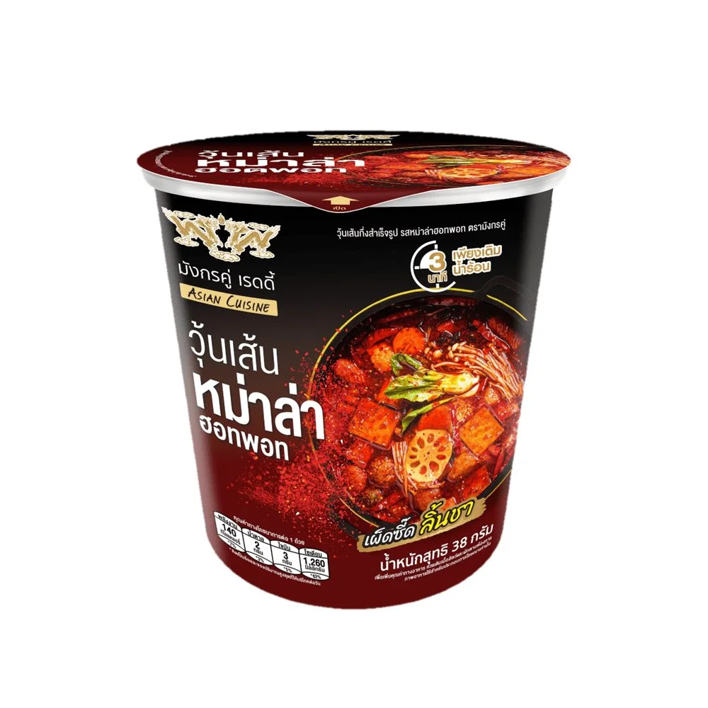 Hวุ้นเส้นคัพมังกรคู่เรดดี้ รสหม่าล่าฮอทพอท38กรัมF5