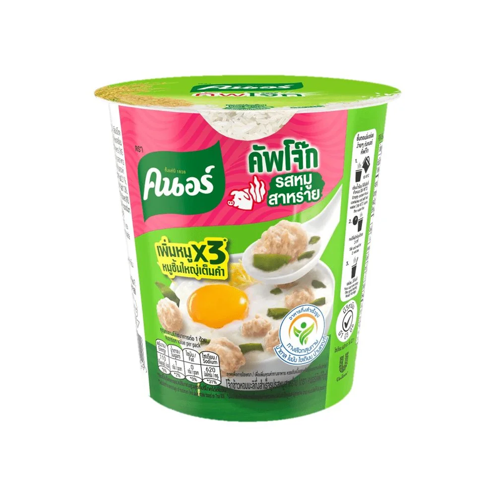 คนอร์คัพโจ๊กถ้วย รสหมูผสมสาหร่าย 32 กรัม