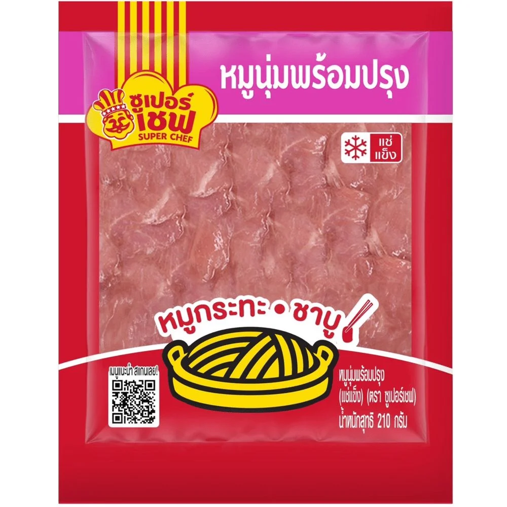 หมูนุ่มหมักนุ่มปรุงรส 210g. ตราซูเปอร์เซฟ