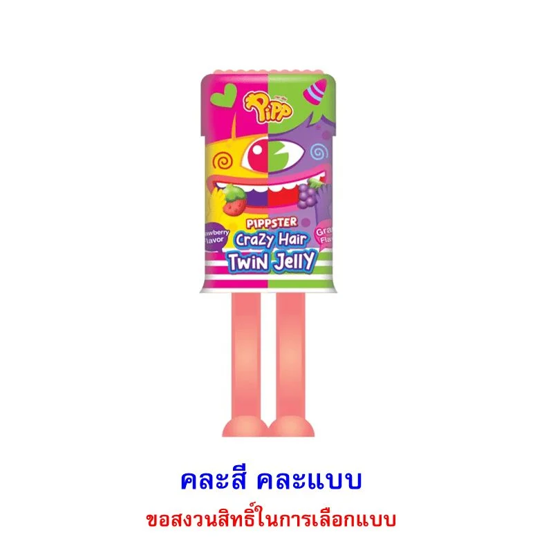@พิพเจลลีเครซี่แฮร์ทวินกลิ่นผลไม้คละรส 22 ก. (ด)