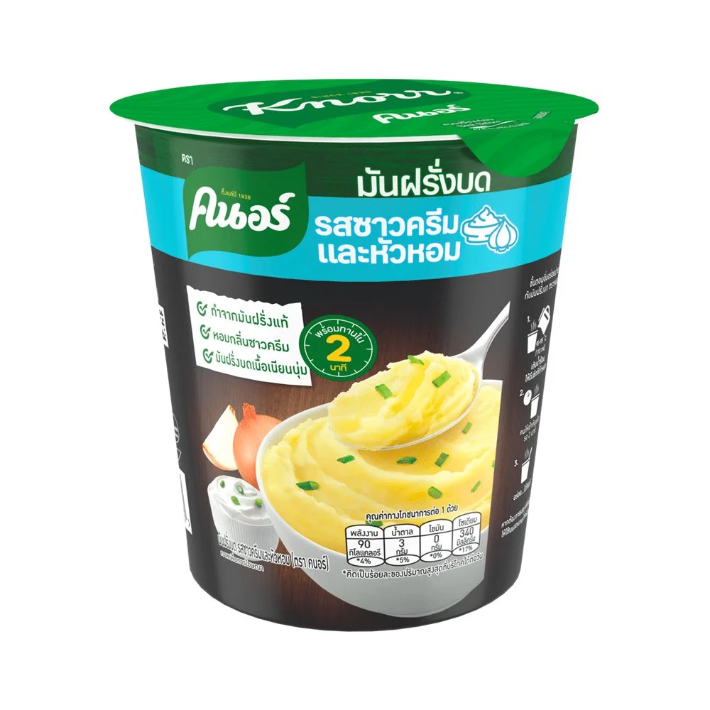 คนอร์มันฝรั่งบดถ้วย รสซาวครีมและหัวหอม 26 กรัม F6