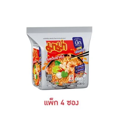 มาม่าบิ๊กแพคพลัส รสต้มยำกุ้ง 95 กรัม แพ็ก 4 ซอง