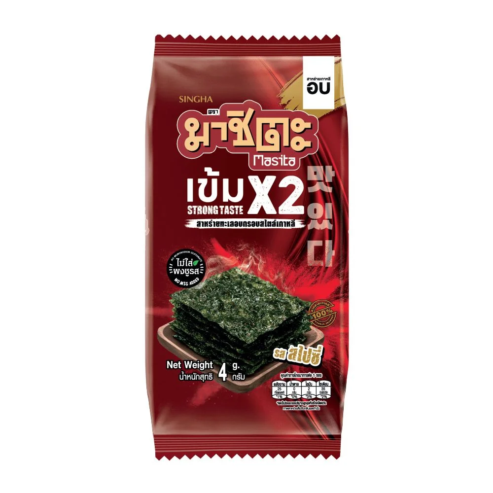 มาชิตะสาหร่ายอบรสสไปซี่เข้มX2 4ก.