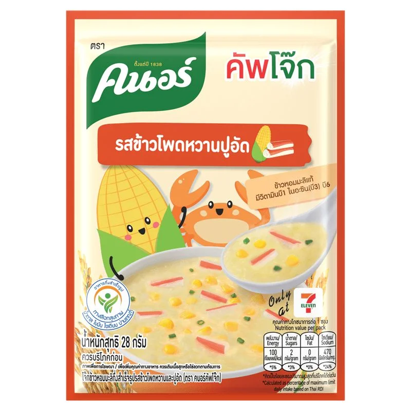 @คนอร์คัพโจ๊กซอง รสข้าวโพดหวานปูอัด 28 กรัม
