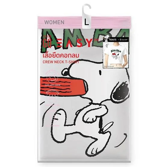 GQ EASY เสื้อสนูปปี้ ทรงผญ.ลายBambam สีขาว L