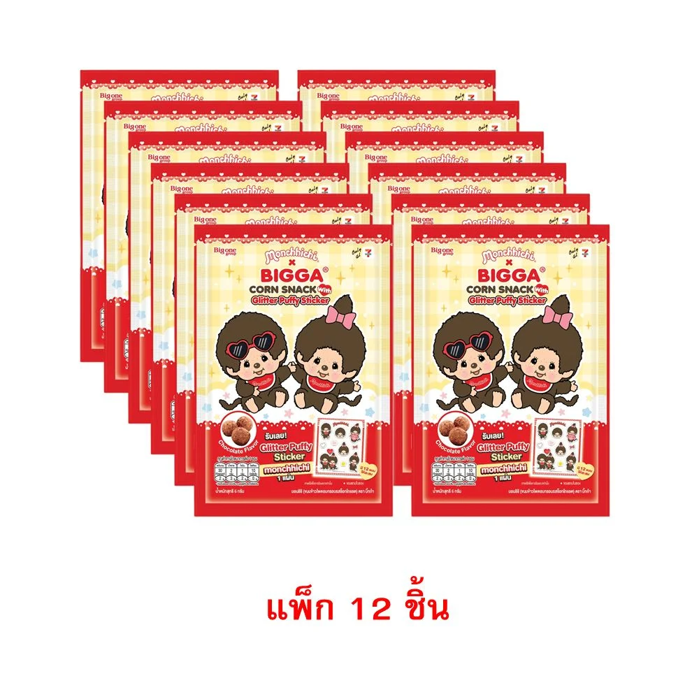 @บิ๊กก้าข้าวโพดช็อกฯมอนชิชิพัฟฟี่สติ๊กเกอร์6ก.X12