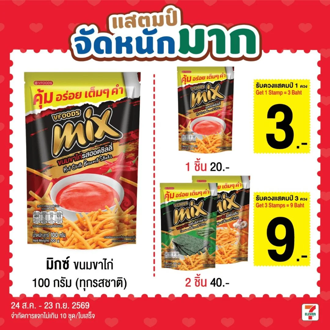 Hมิกซ์ขนมขาไก่รสฮอตชิลลี่100ก.